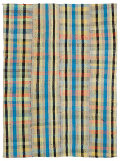 Girit Bej Çizgili Yün El Dokuma Halısı 174 x 240 Apex Unique