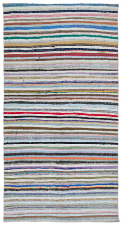 Girit Bej Çizgili Yün El Dokuma Halısı 150 x 293 Apex Unique