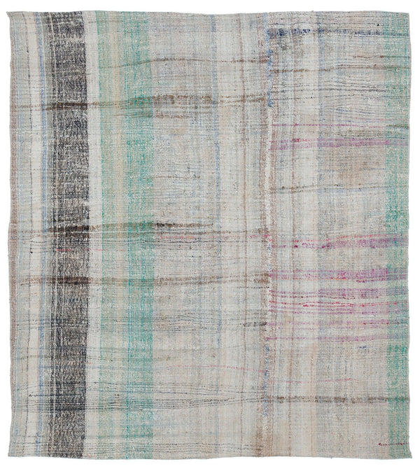 Bej Anadolu Bohem Geometrik Yün Halı 172x201 - Özel Seri