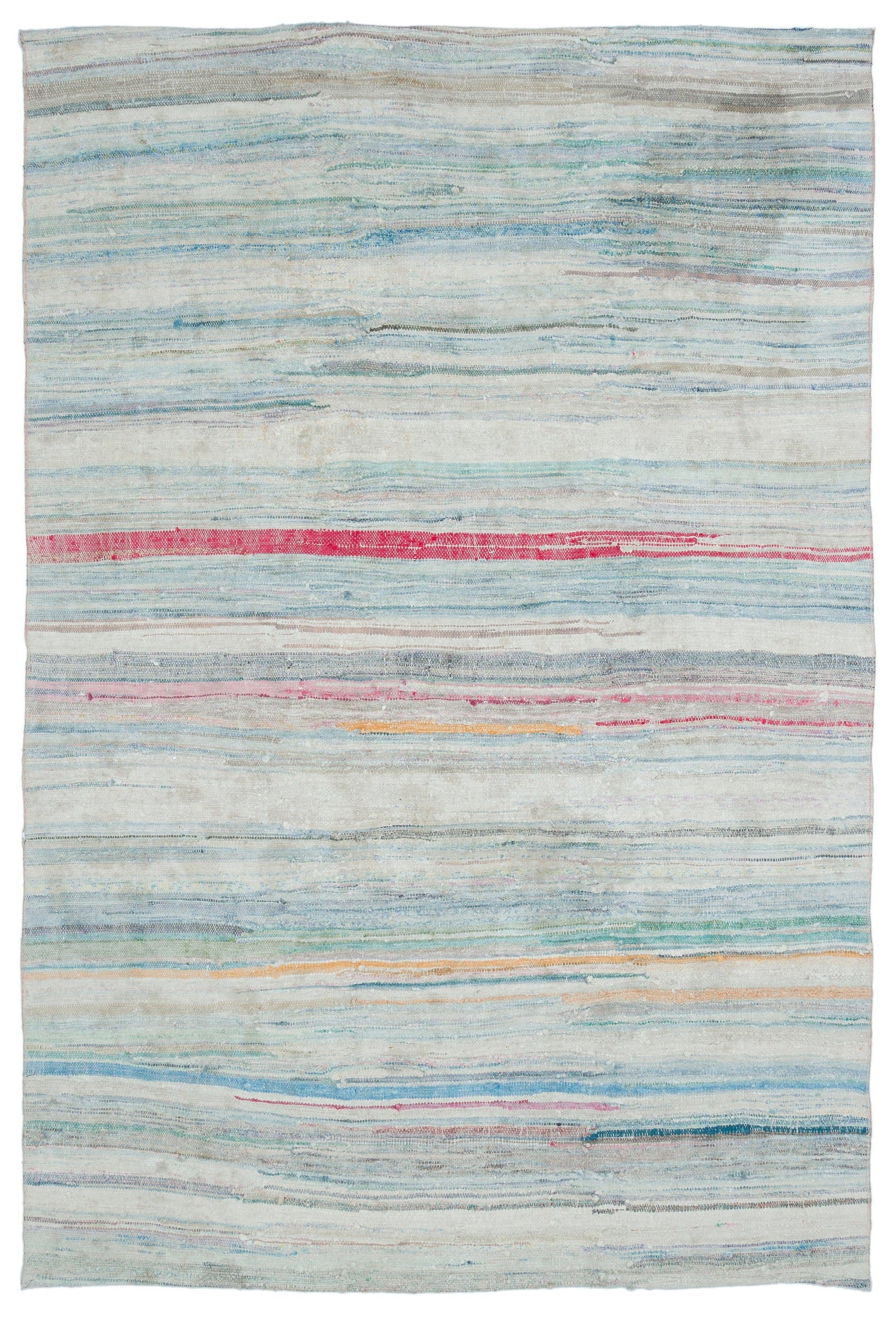 Girit Bej Çizgili Yün El Dokuma Halısı 165 x 242 Apex Unique