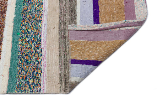 Girit Bej Çizgili Yün El Dokuma Halısı 130 x 346 Apex Unique