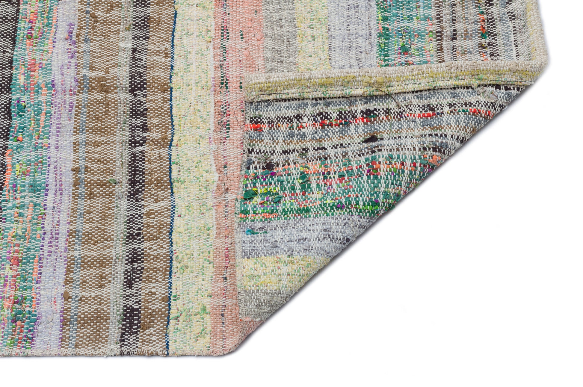 Girit Bej Çizgili Yün El Dokuma Halısı 181 x 248 Apex Unique