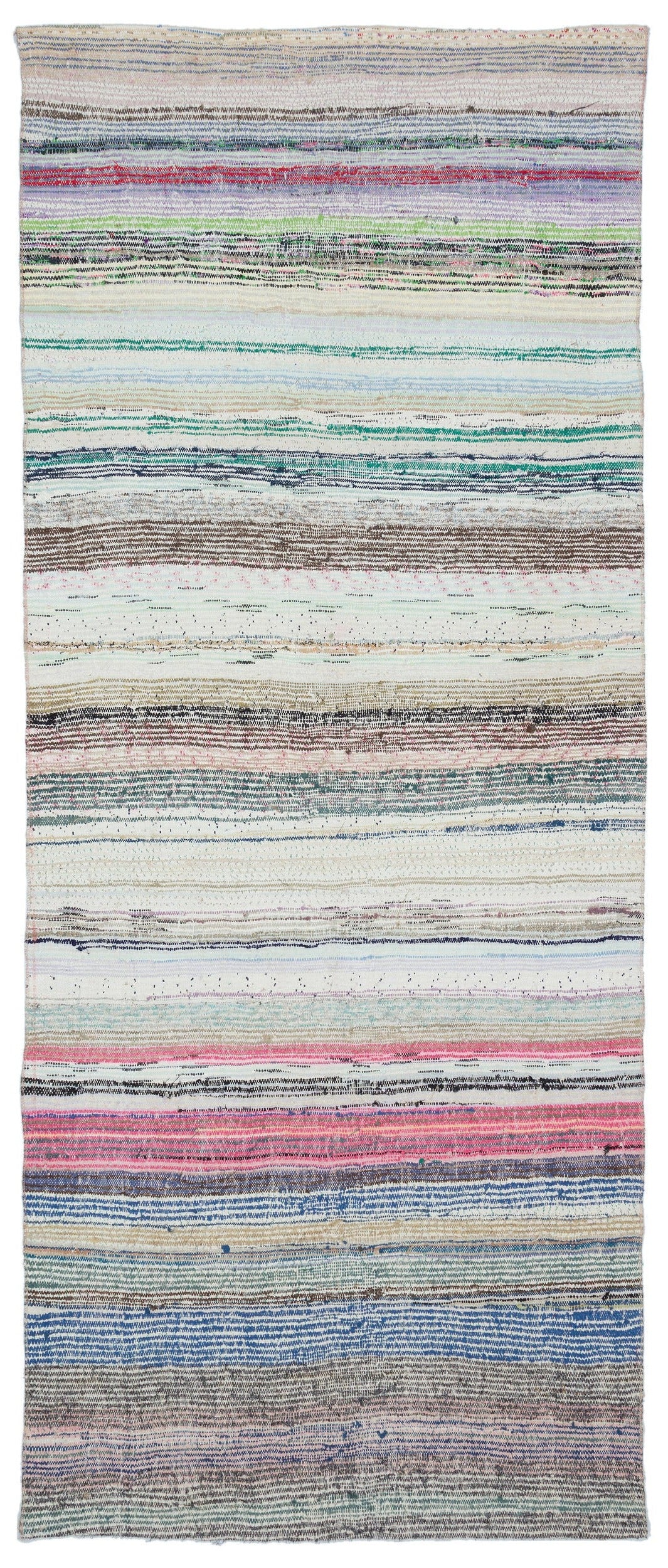 Girit Bej Çizgili Yün El Dokuma Halısı 129 x 305 Apex Unique