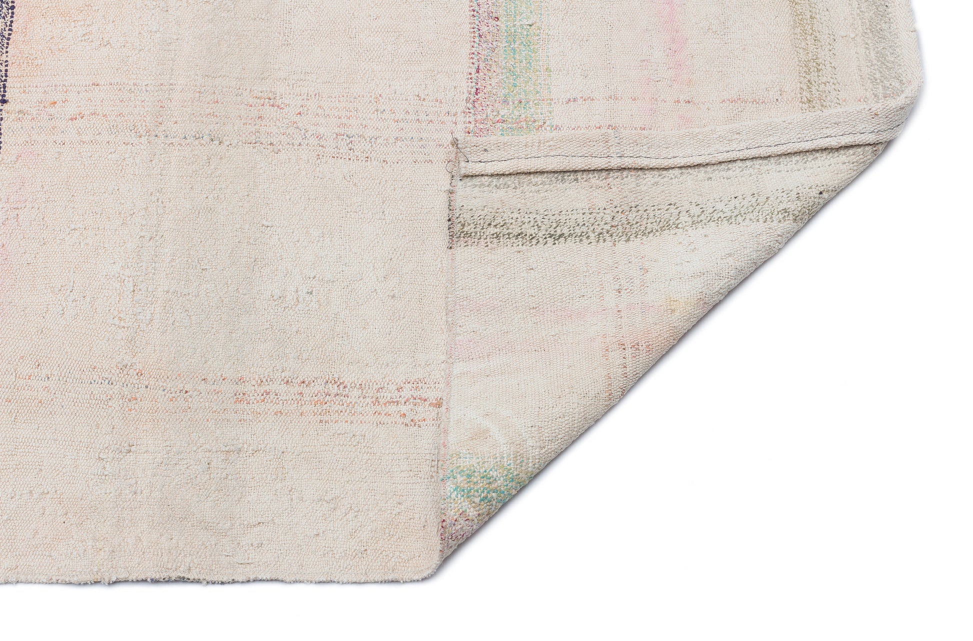 Girit Bej Çizgili Yün El Dokuma Halısı 216 x 188 Apex Unique