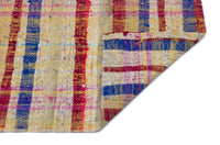 Red & Beige Striped Ethnic Wool Flatweave Kilim Runner 58x244 cm (1'11" x 8')