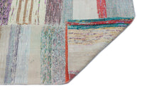 Cream Geometric Runner Rug with Colorful Accents 88x290 cm (2'11" x 9'6")