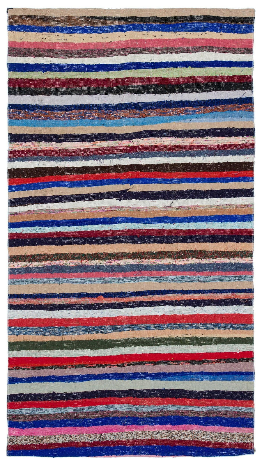 Bunter handgewebter Kelim mit Ethno-Streifen 128x233 cm – im Flur