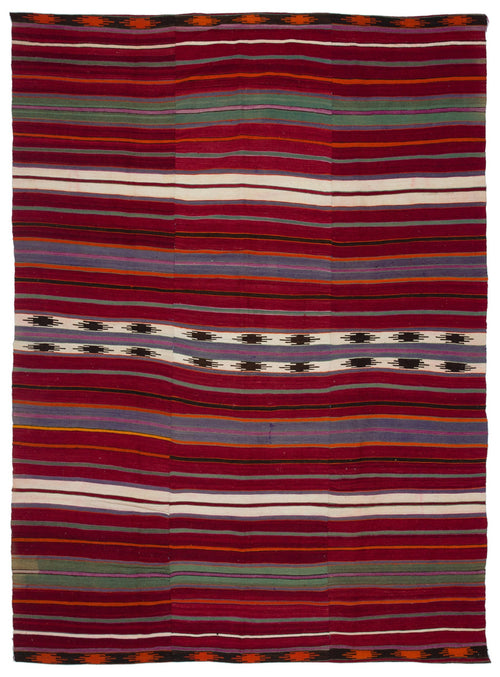 Girit Bej Çizgili Yün El Dokuma Halısı 195 x 266 Apex Unique