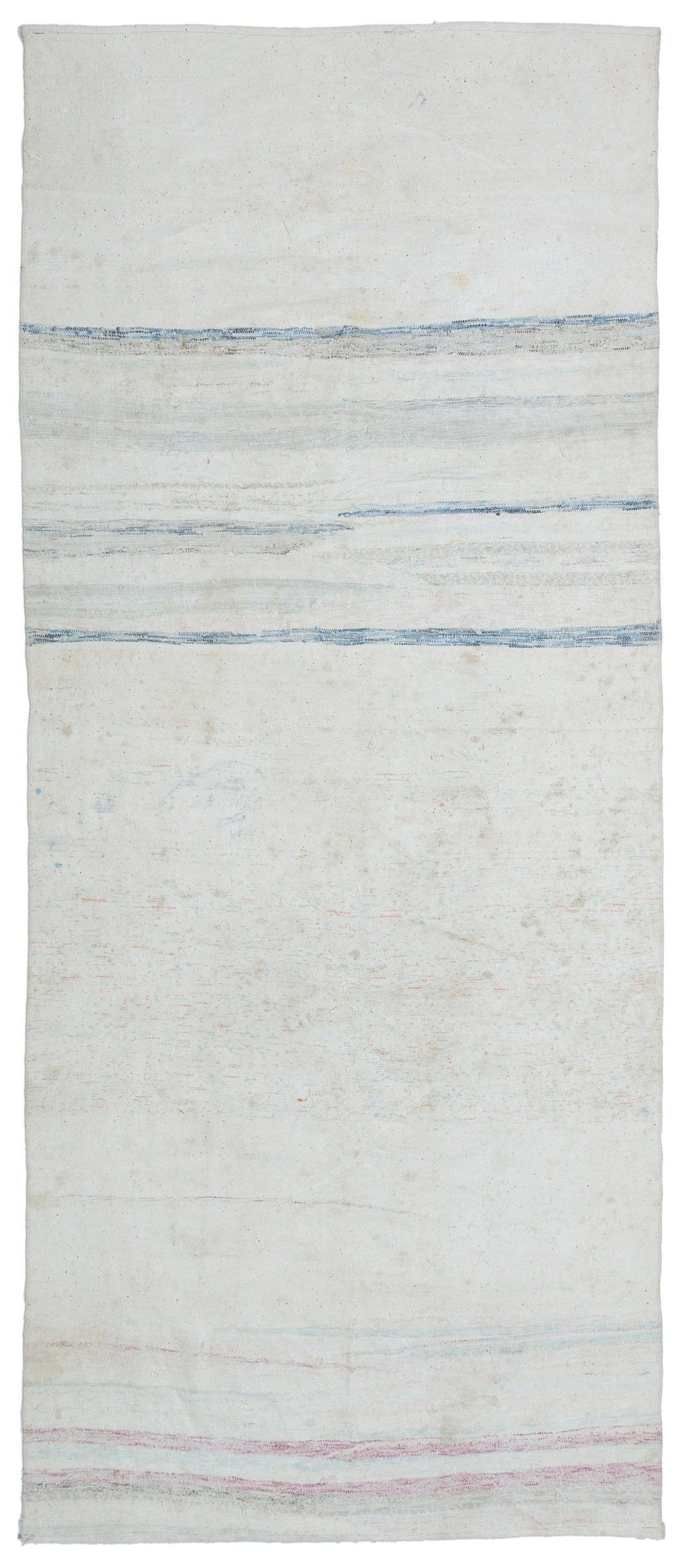 Girit Bej Çizgili Yün El Dokuma Halısı 136 x 317 Apex Unique