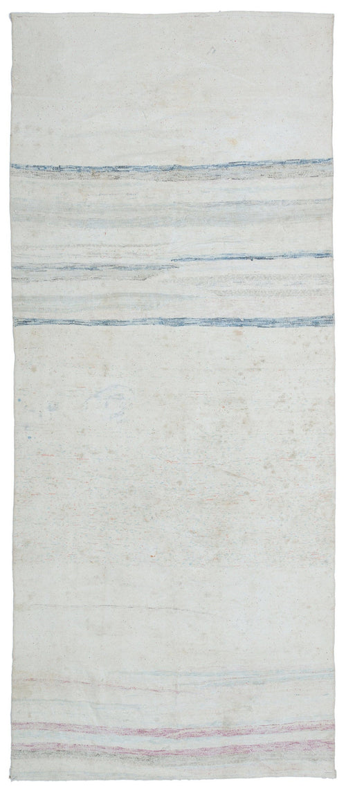 Girit Bej Çizgili Yün El Dokuma Halısı 136 x 317 Apex Unique