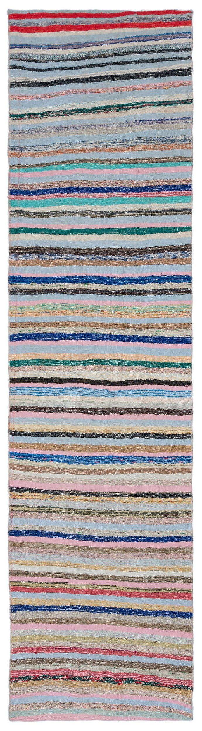 Girit Bej Çizgili Yün El Dokuma Halısı 104 x 403 Apex Unique