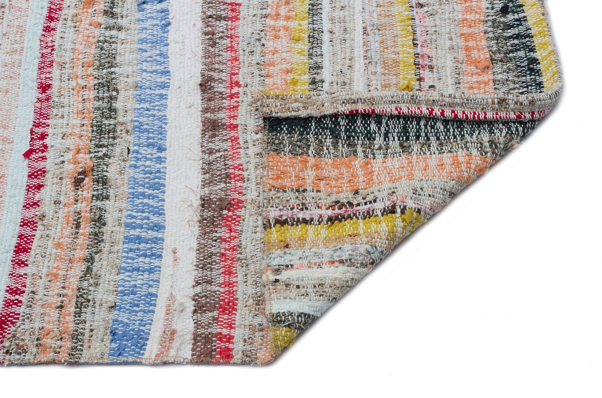 Girit Bej Çizgili Yün El Dokuma Halısı 177 x 430 Apex Unique