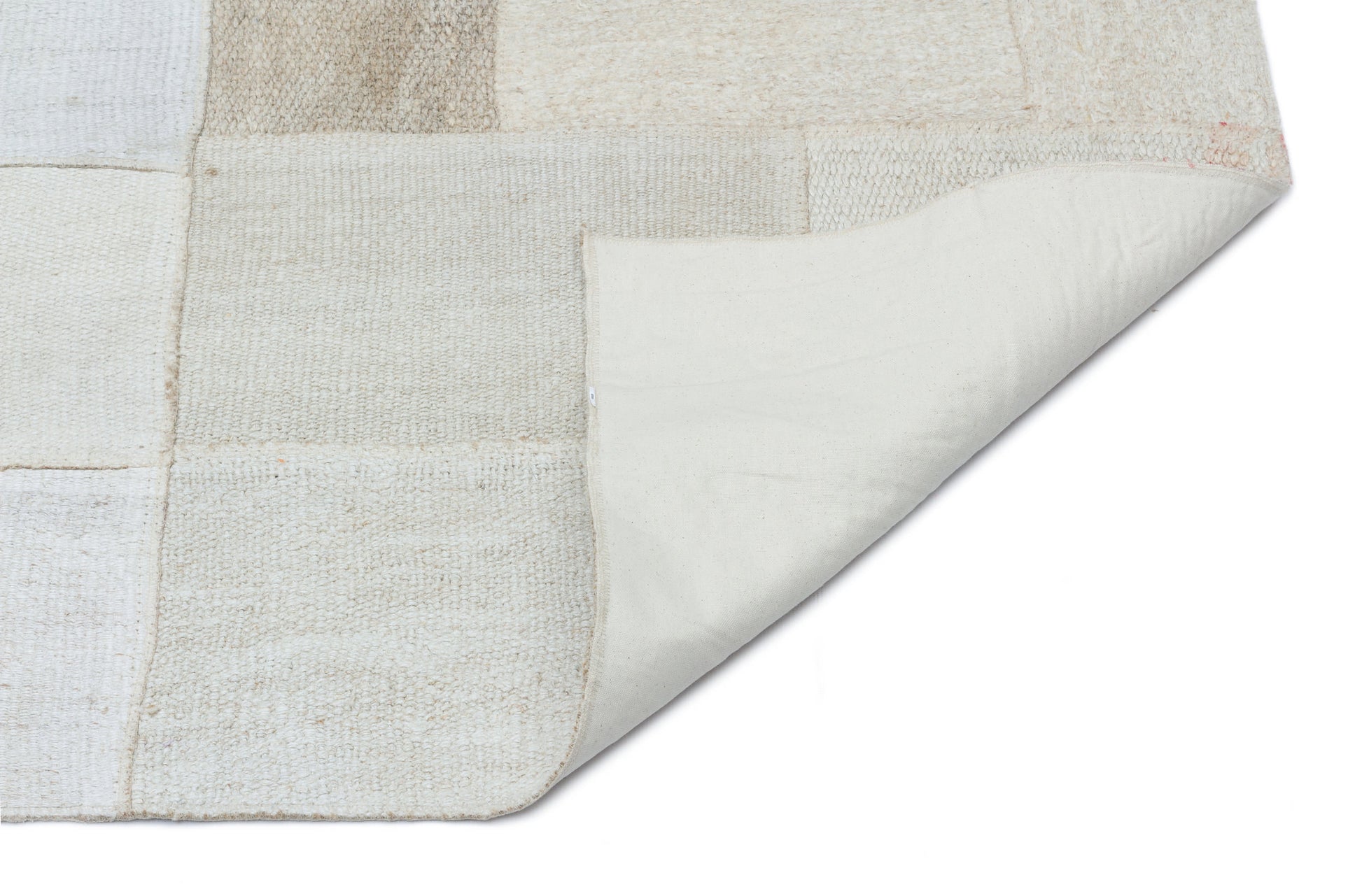 Teselya Bej Patchwork Yün El Dokuma Halısı 151 x 202 Apex Unique