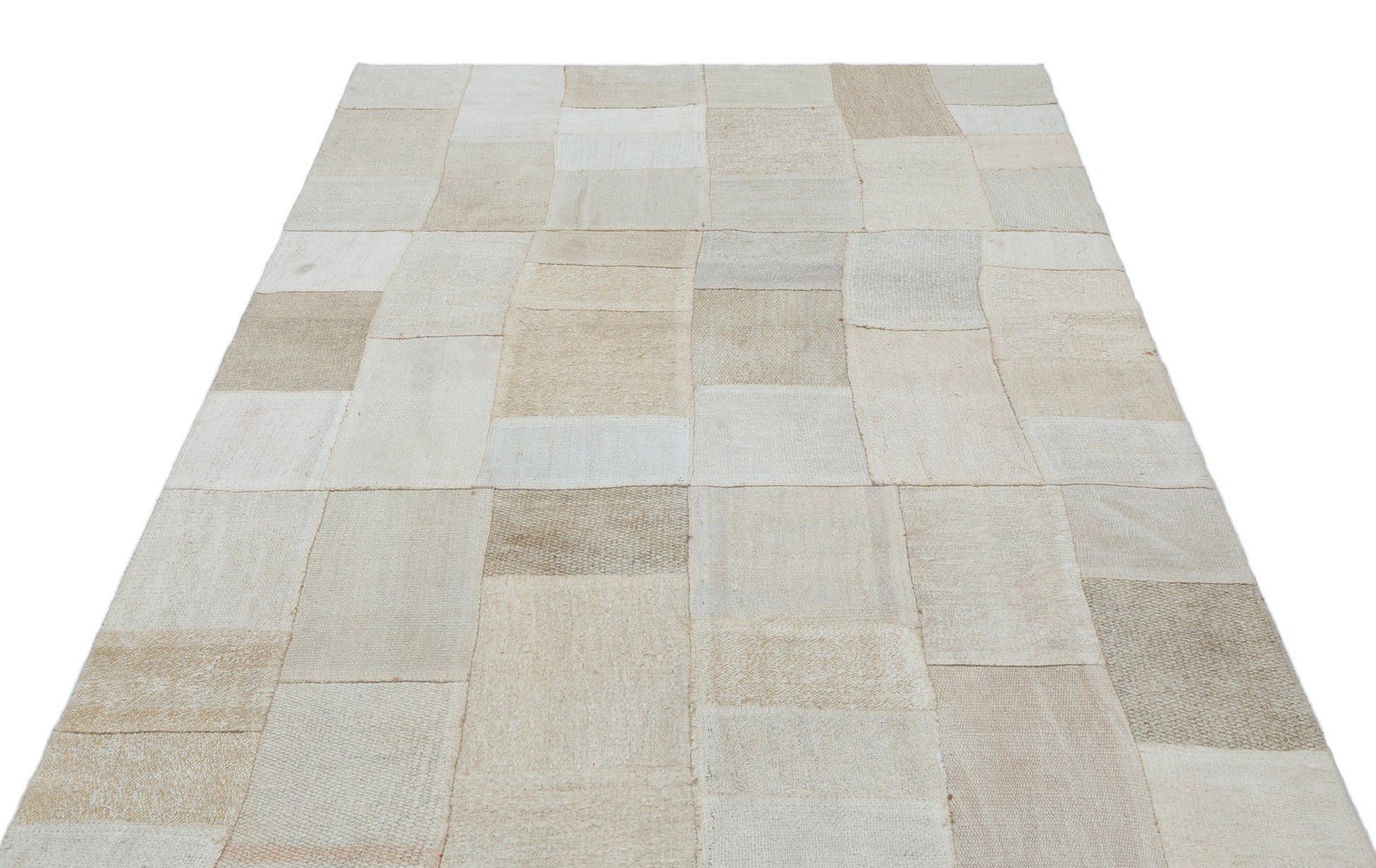 Teselya Bej Patchwork Yün El Dokuma Halısı 151 x 202 Apex Unique