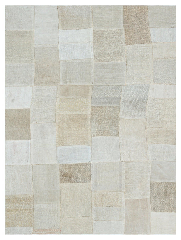 Bej Anadolu Geometrik Modern Yün Halı 151x202 - Özel Seri