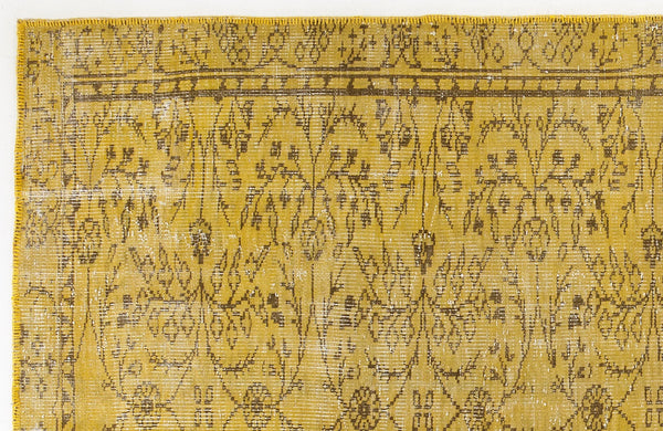 Sarı Bohem Eskitme Yün Halı 165x285