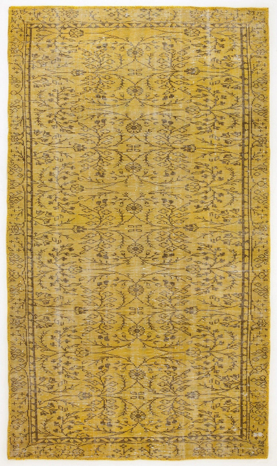 Sarı Bohem Eskitme Yün Halı 165x285