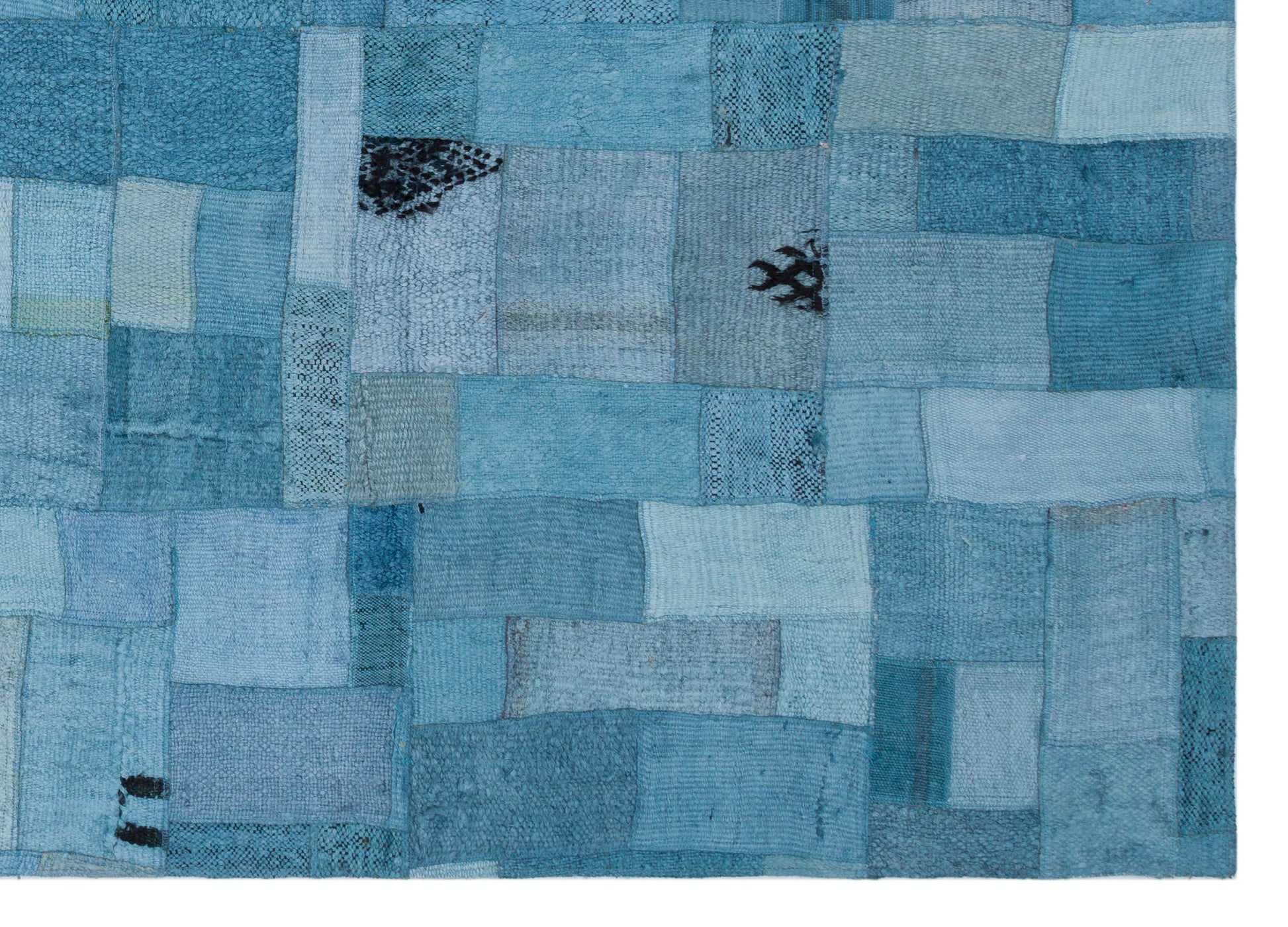 Teselya Turkuaz Patchwork Yün El Dokuma Halısı 160 x 223 Apex Unique