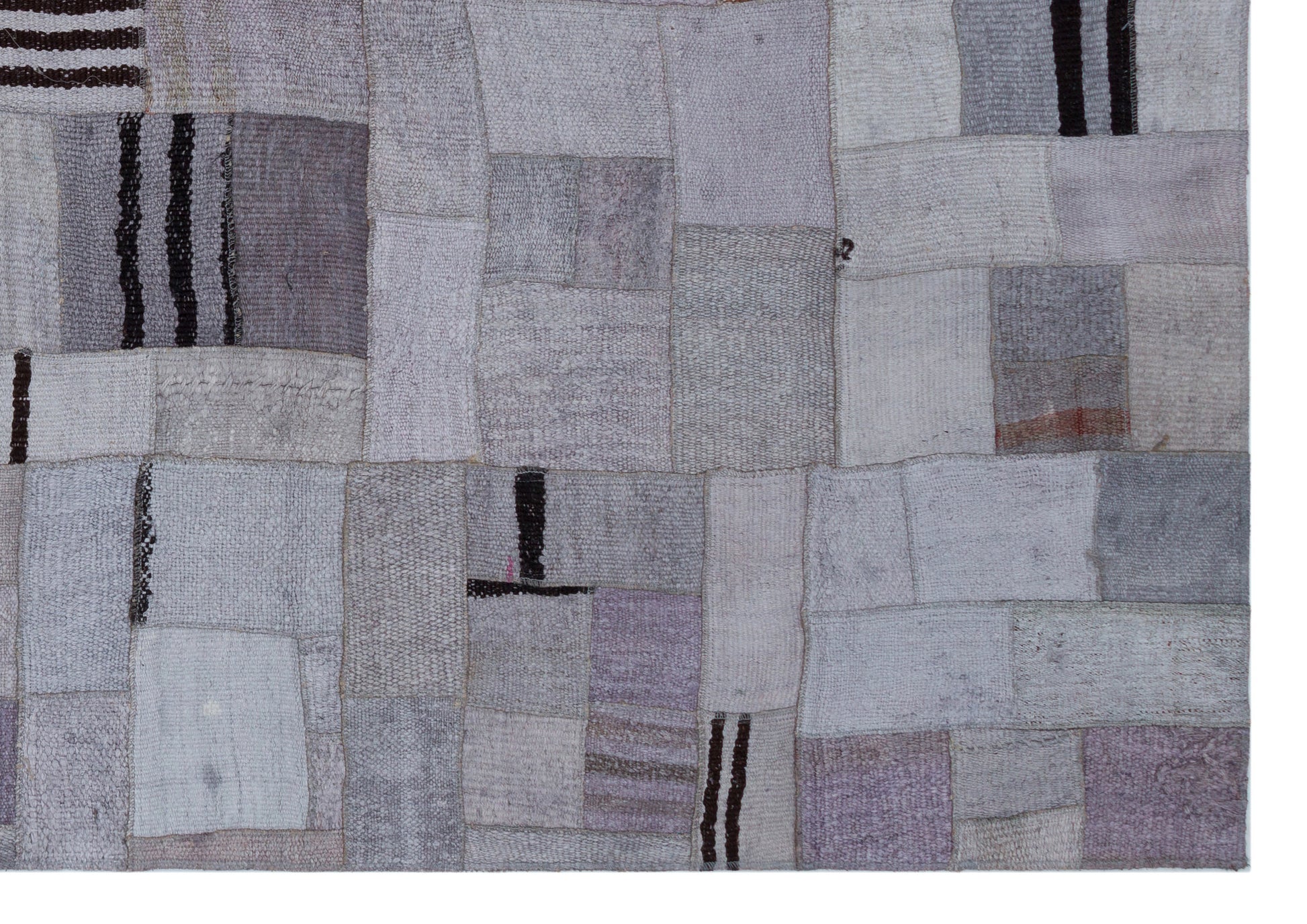 Teselya Mor Patchwork Yün El Dokuma Halısı 162 x 230 Apex Unique