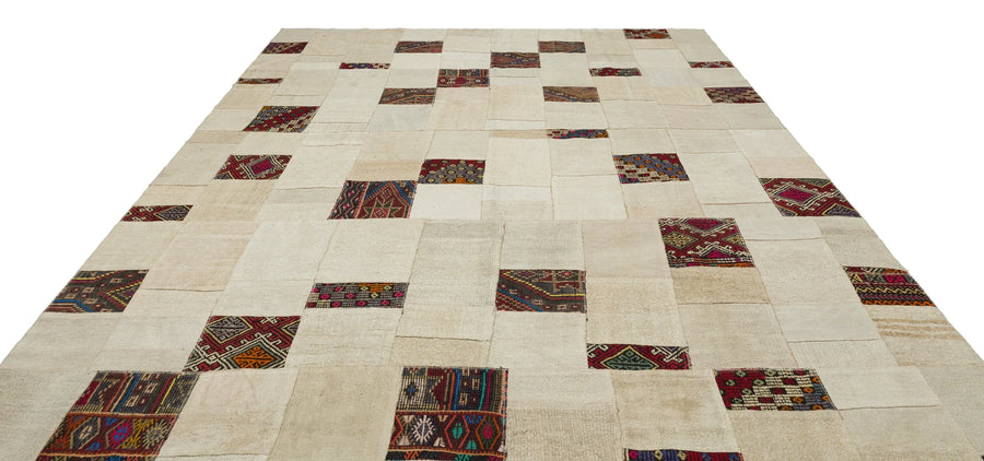 Bej Anadolu Bohem Geometrik Yün Halı 280x360 - Özel Seri