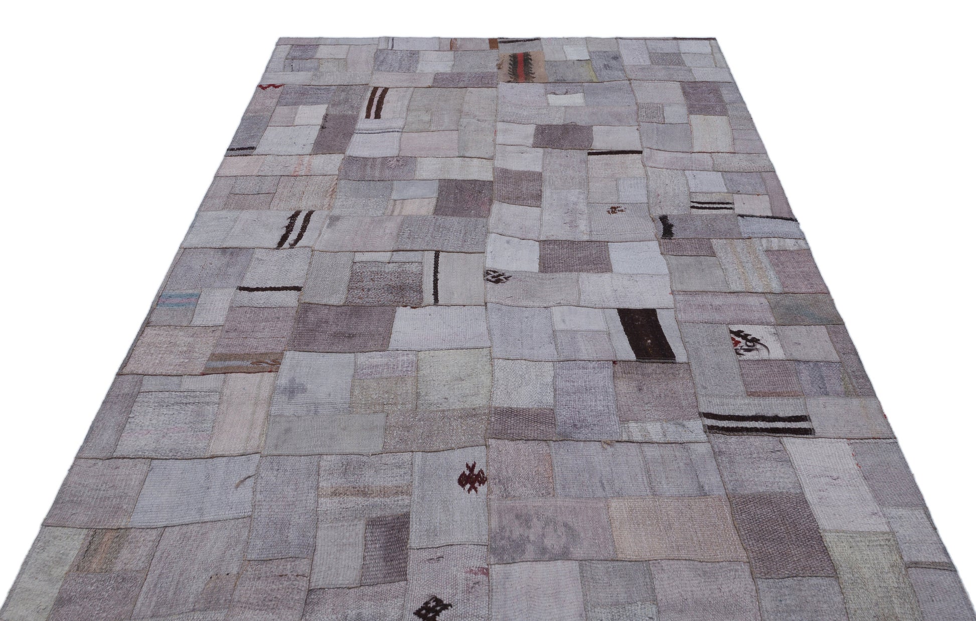 Teselya Mor Patchwork Yün El Dokuma Halısı 160 x 230 Apex Unique