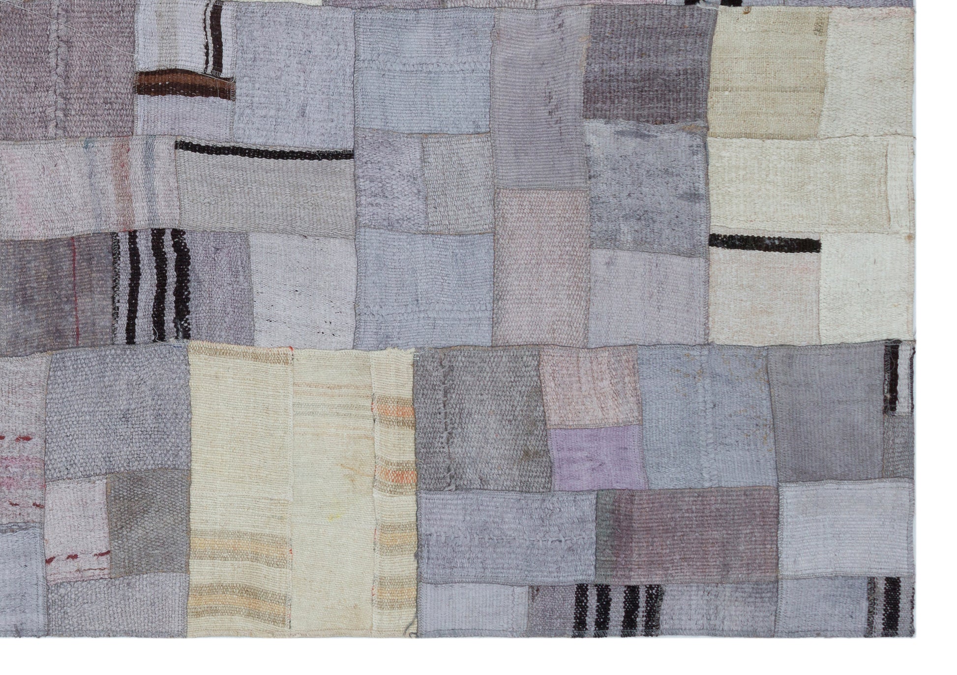 Teselya Mor Patchwork Yün El Dokuma Halısı 160 x 230 Apex Unique
