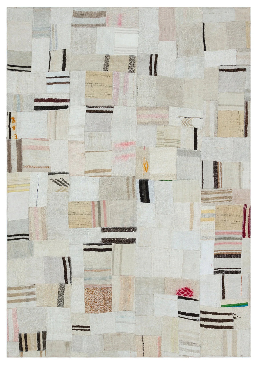 Weißer Wollteppich mit geometrischem Muster 160x231 cm – im Flur