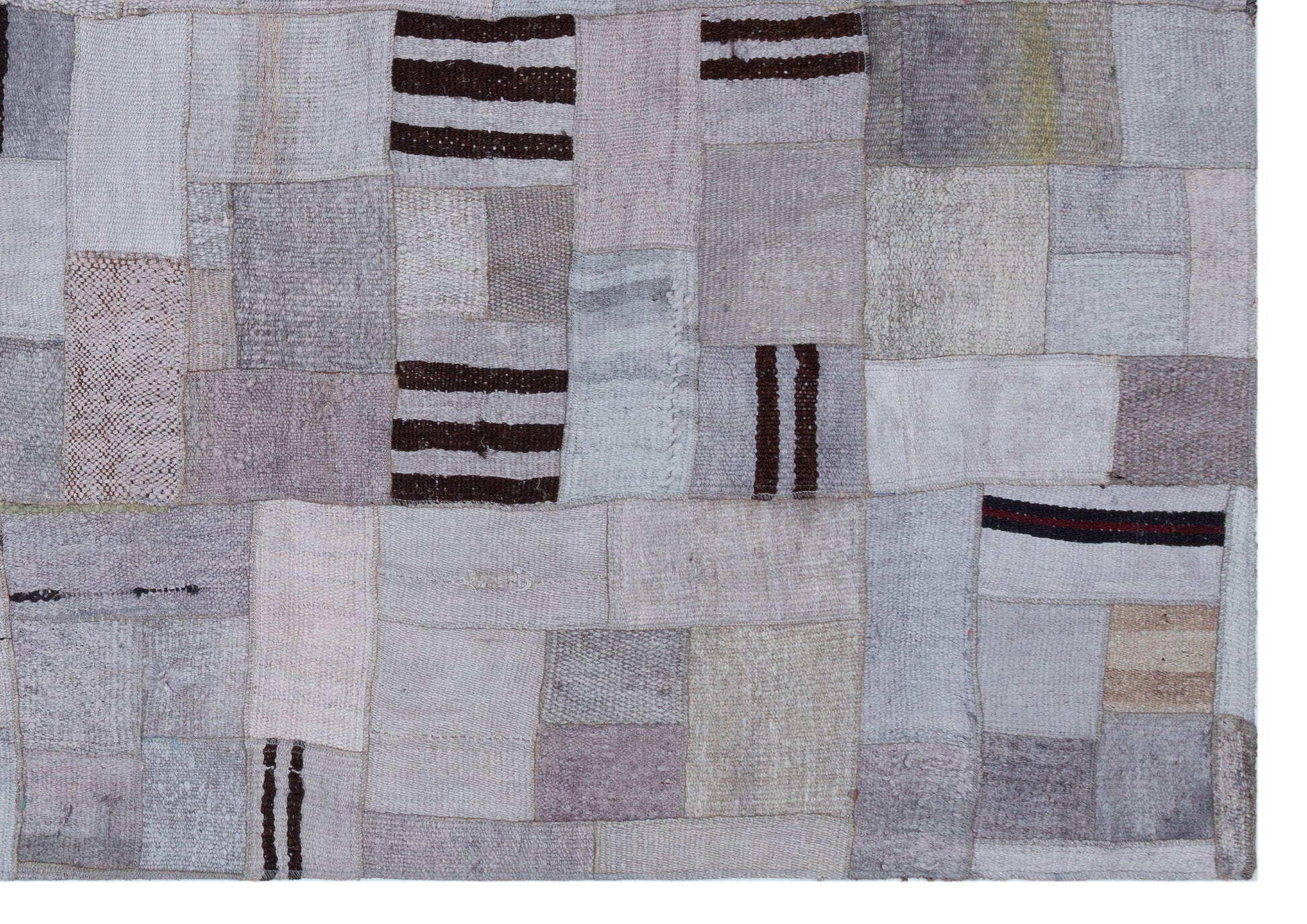 Teselya Mor Patchwork Yün El Dokuma Halısı 162 x 230 Apex Unique