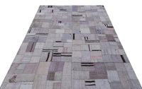 Gri El Dokuma Halı Geometrik Desenli 162x230 cm 32965