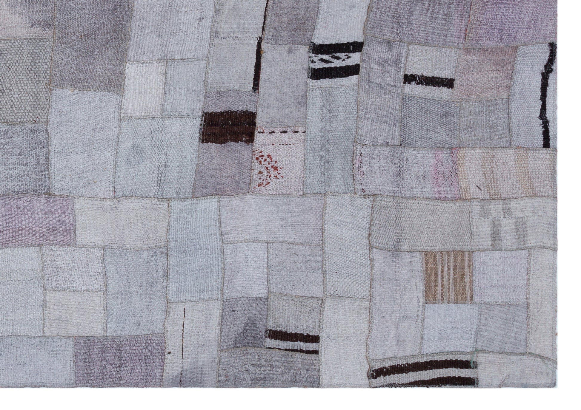 Teselya Mor Patchwork Yün El Dokuma Halısı 162 x 230 Apex Unique