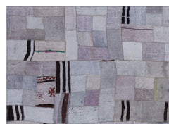 Teselya Mavi Patchwork Yün El Dokuma Halısı 170 x 233 Apex Unique