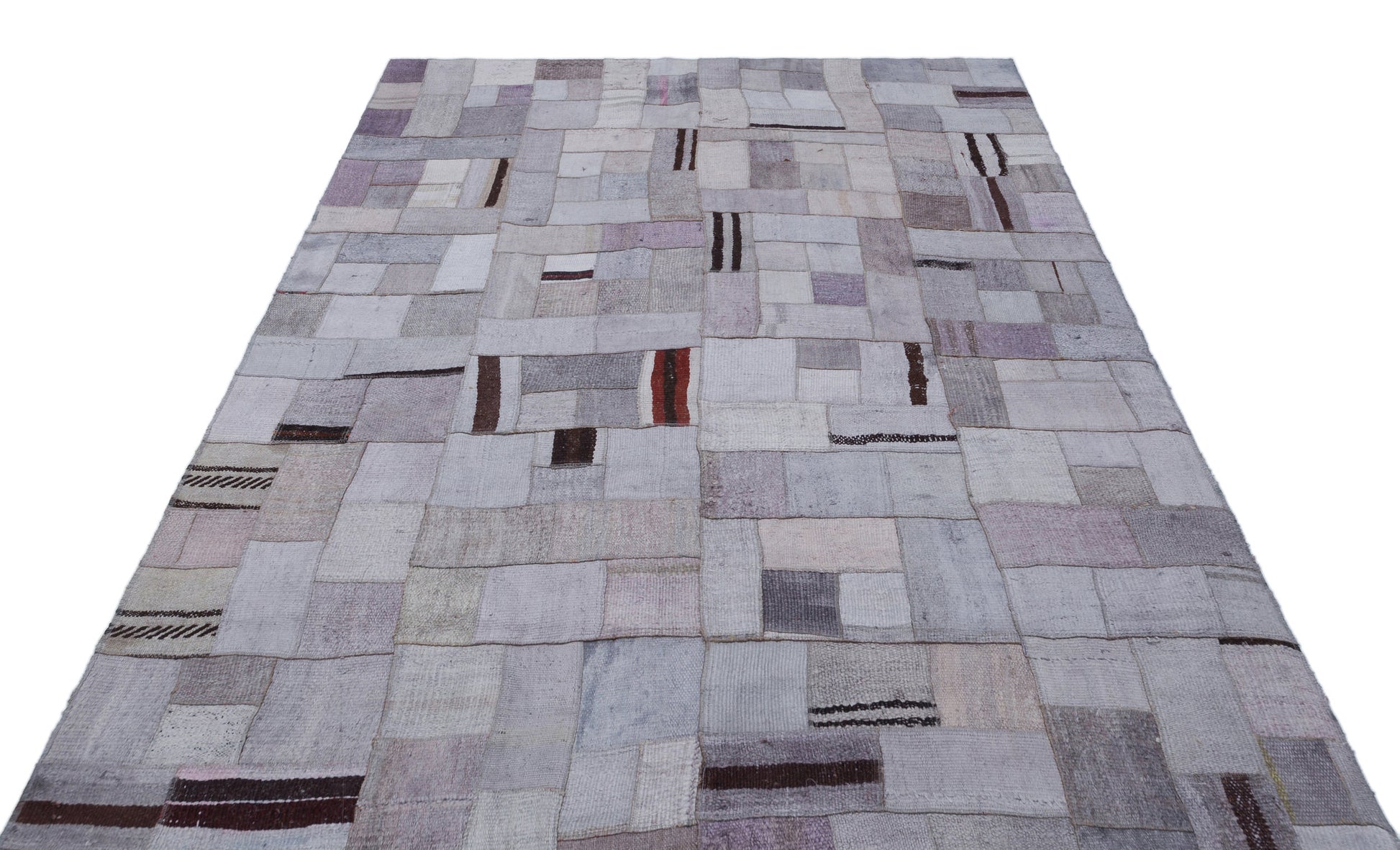 Teselya Mor Patchwork Yün El Dokuma Halısı 170 x 238 Apex Unique