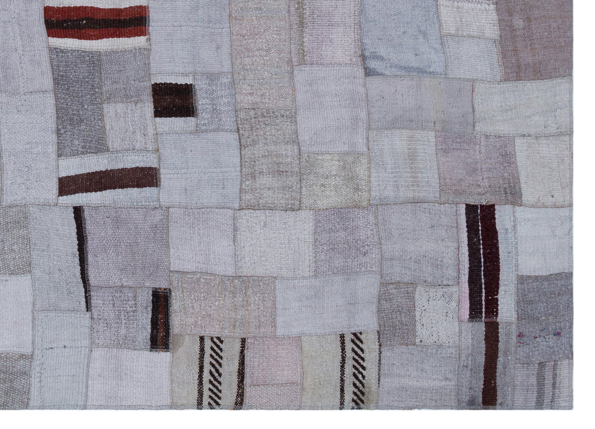 Teselya Mor Patchwork Yün El Dokuma Halısı 170 x 238 Apex Unique