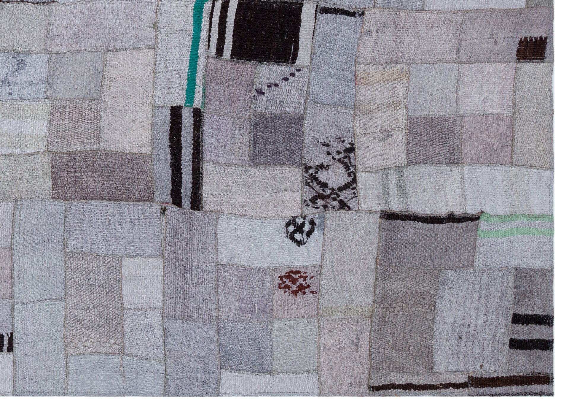 Teselya Mor Patchwork Yün El Dokuma Halısı 170 x 237 Apex Unique