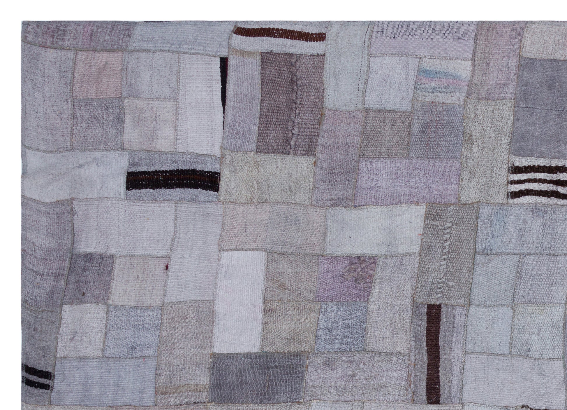 Teselya Mor Patchwork Yün El Dokuma Halısı 170 x 237 Apex Unique