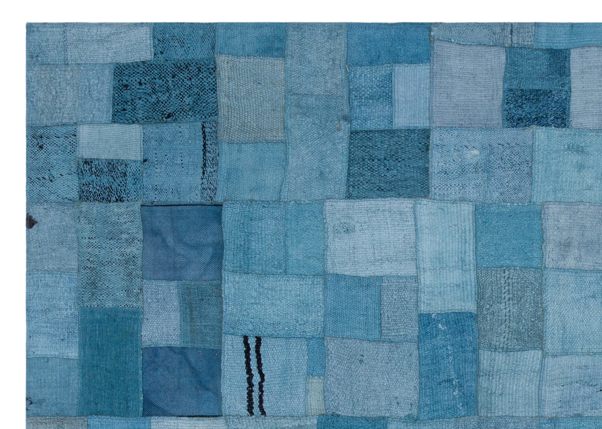 Teselya Turkuaz Patchwork Yün El Dokuma Halısı 160 x 226 Apex Unique