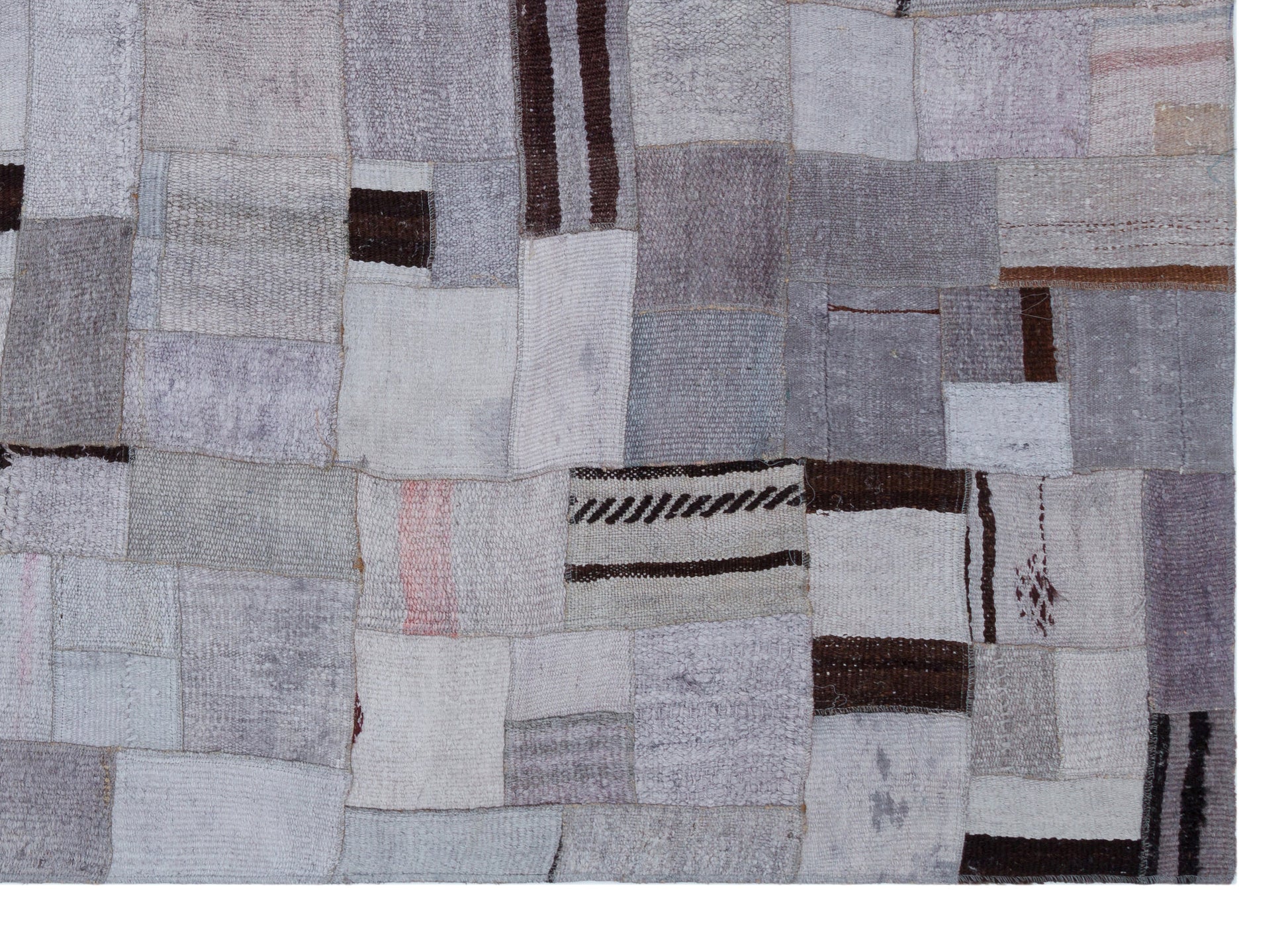 Teselya Mor Patchwork Yün El Dokuma Halısı 170 x 237 Apex Unique