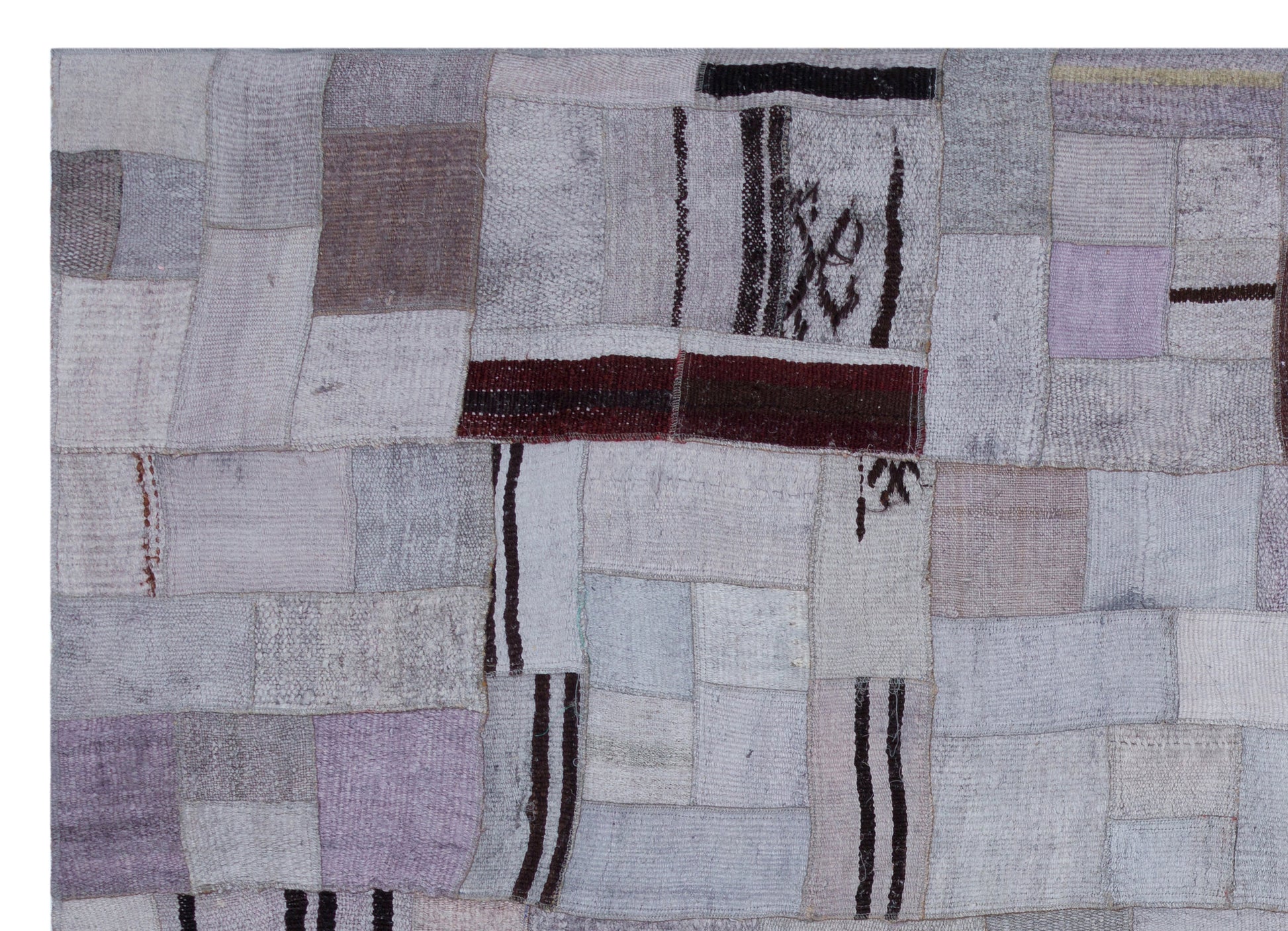 Teselya Mor Patchwork Yün El Dokuma Halısı 170 x 237 Apex Unique