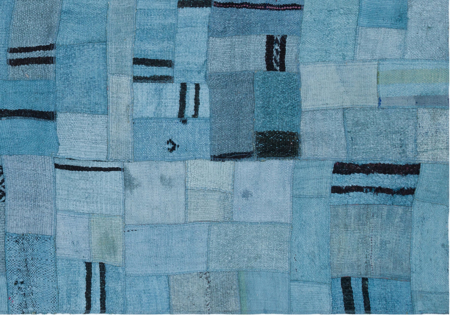 Teselya Turkuaz Patchwork Yün El Dokuma Halısı 161 x 227 Apex Unique