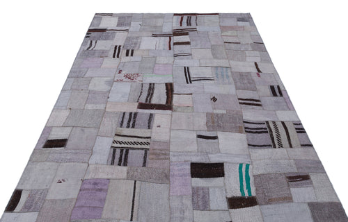 Teselya Mavi Patchwork Yün El Dokuma Halısı 161 x 229 Apex Unique