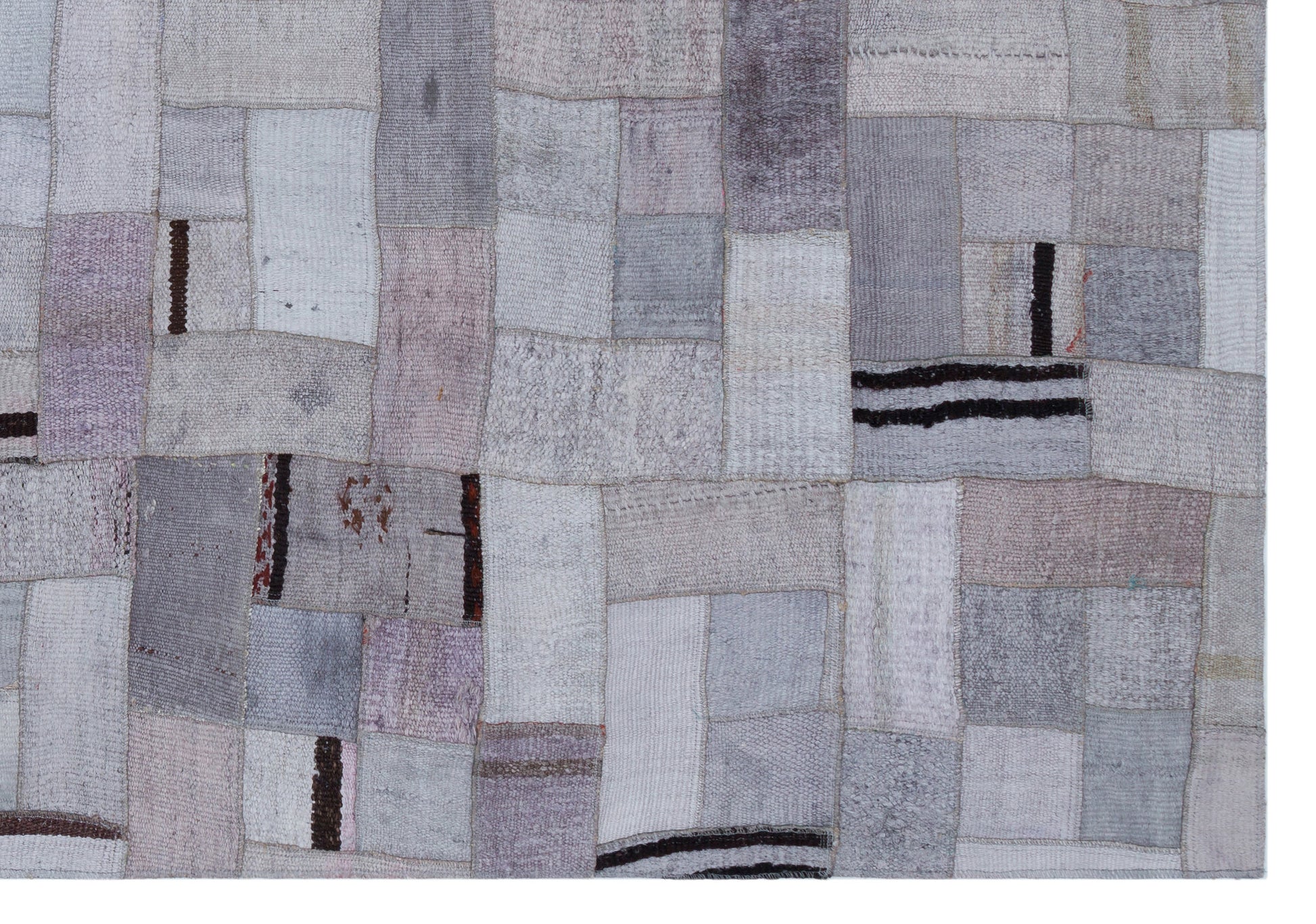 Teselya Mavi Patchwork Yün El Dokuma Halısı 161 x 230 Apex Unique