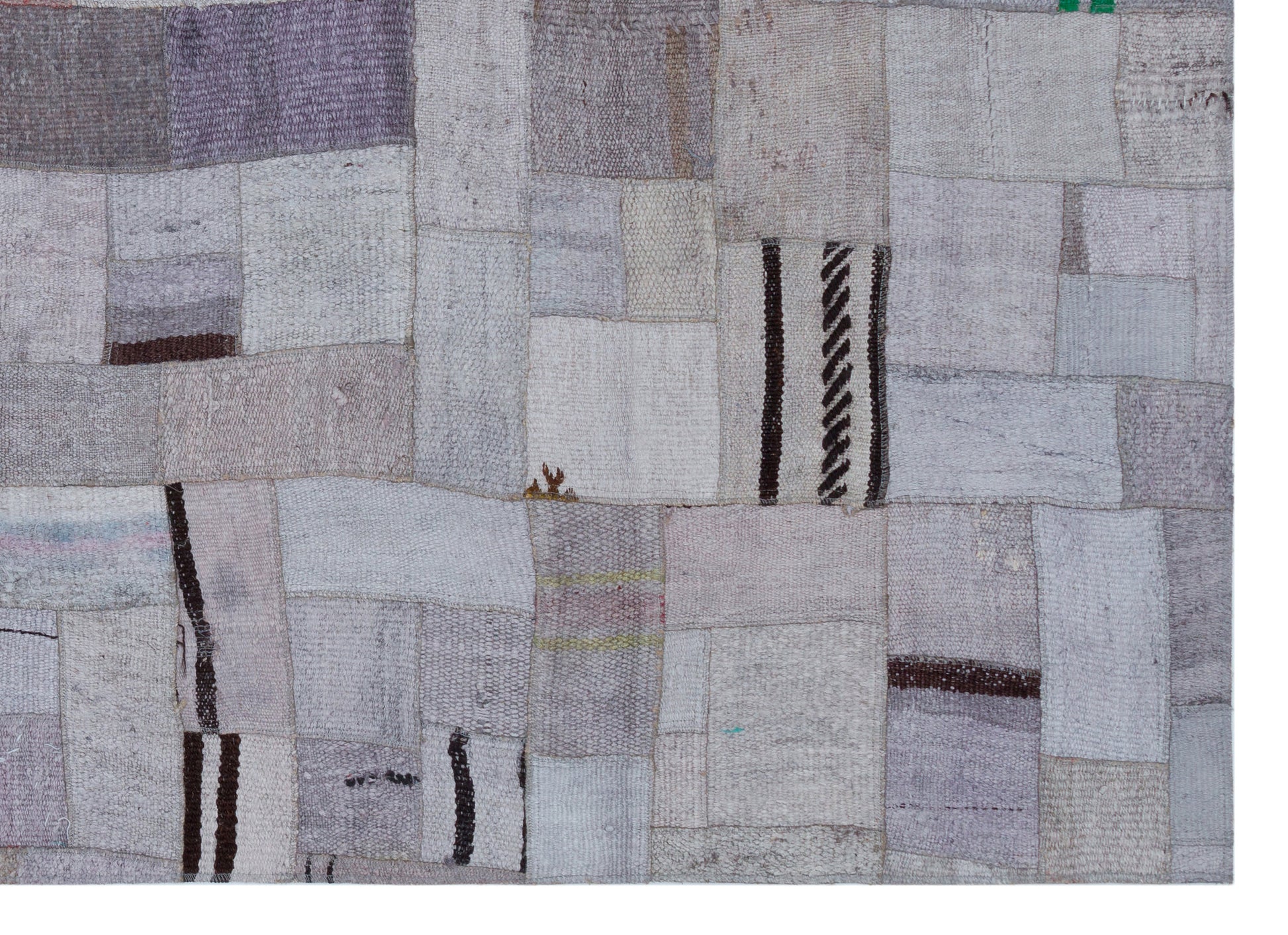 Teselya Mor Patchwork Yün El Dokuma Halısı 160 x 223 Apex Unique