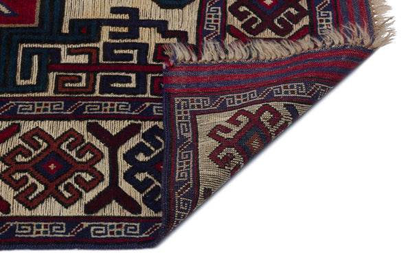 Kırmızı Anadolu Bohem Geometrik Yün Halı 127x197 - Özel Seri
