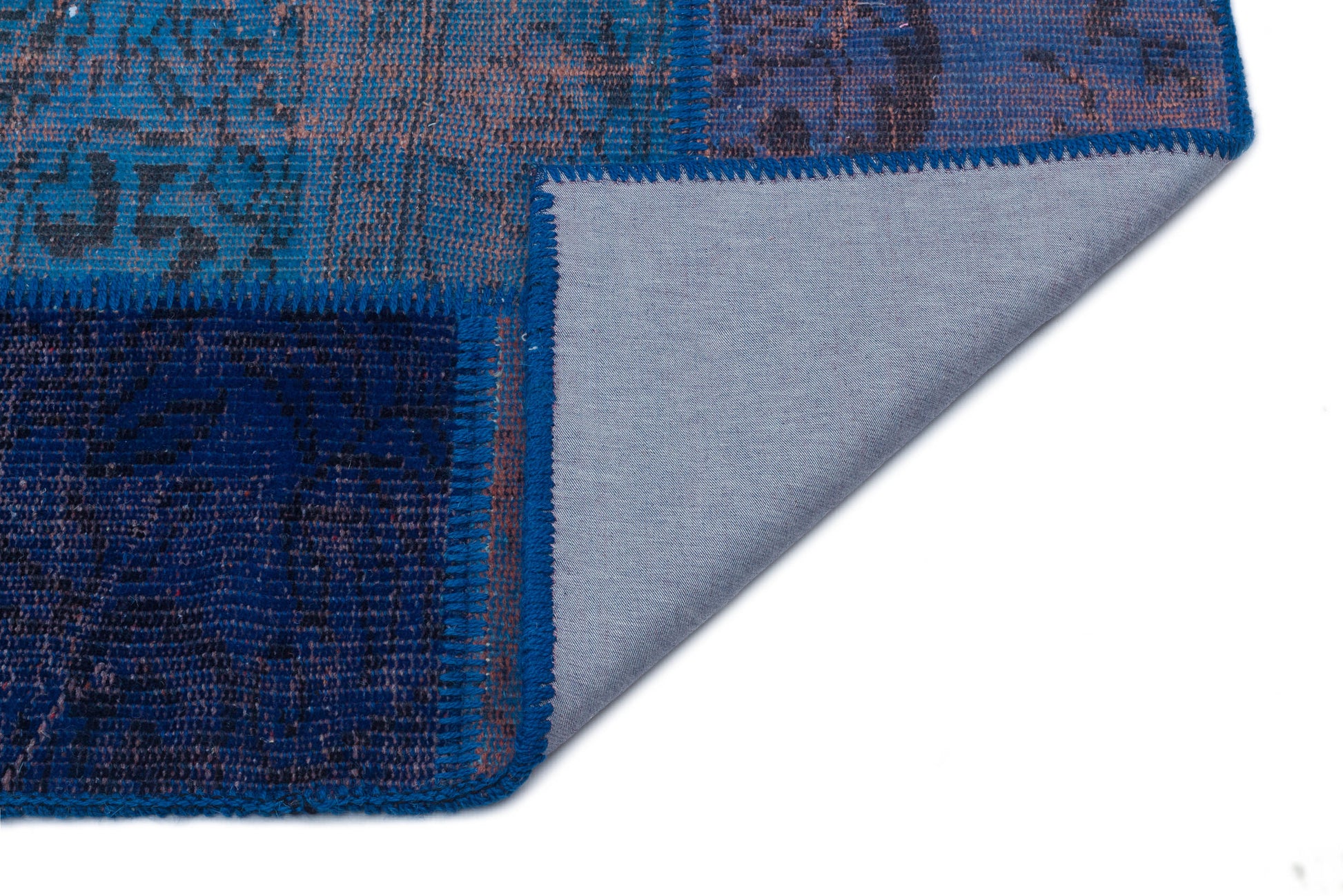 Iskece Mavi Eskitme Yün El Dokuma Halısı 120 x 180 Apex Unique
