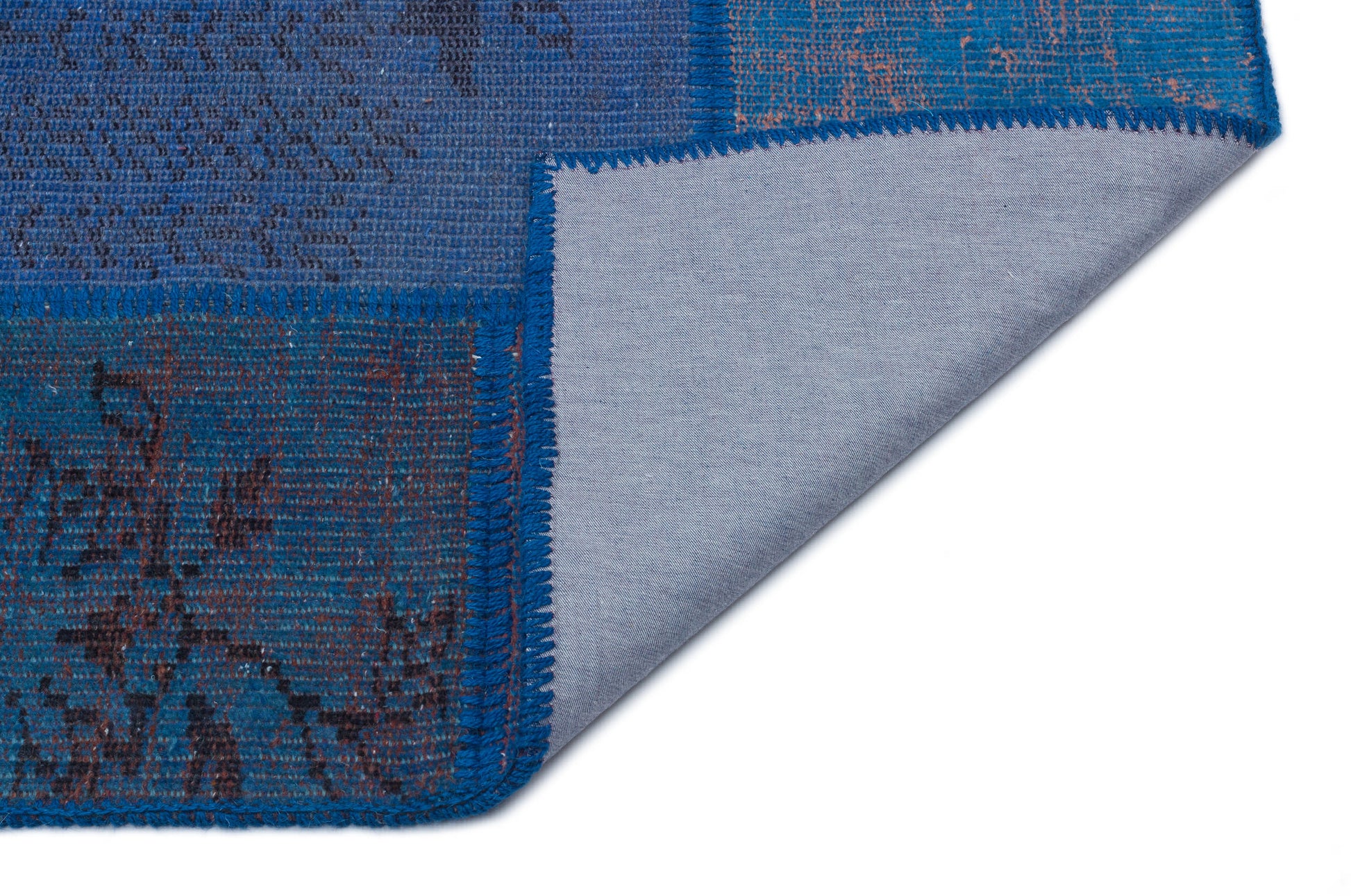 Iskece Mavi Eskitme Yün El Dokuma Halısı 120 x 180 Apex Unique