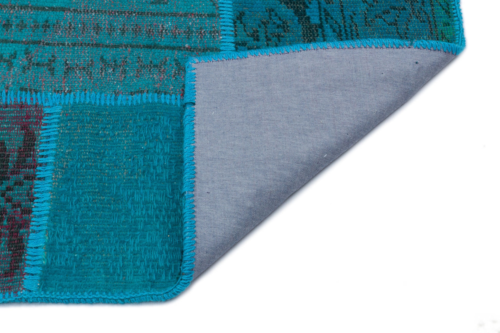 Iskece Turkuaz Eskitme Yün El Dokuma Halısı 120 x 180 Apex Unique