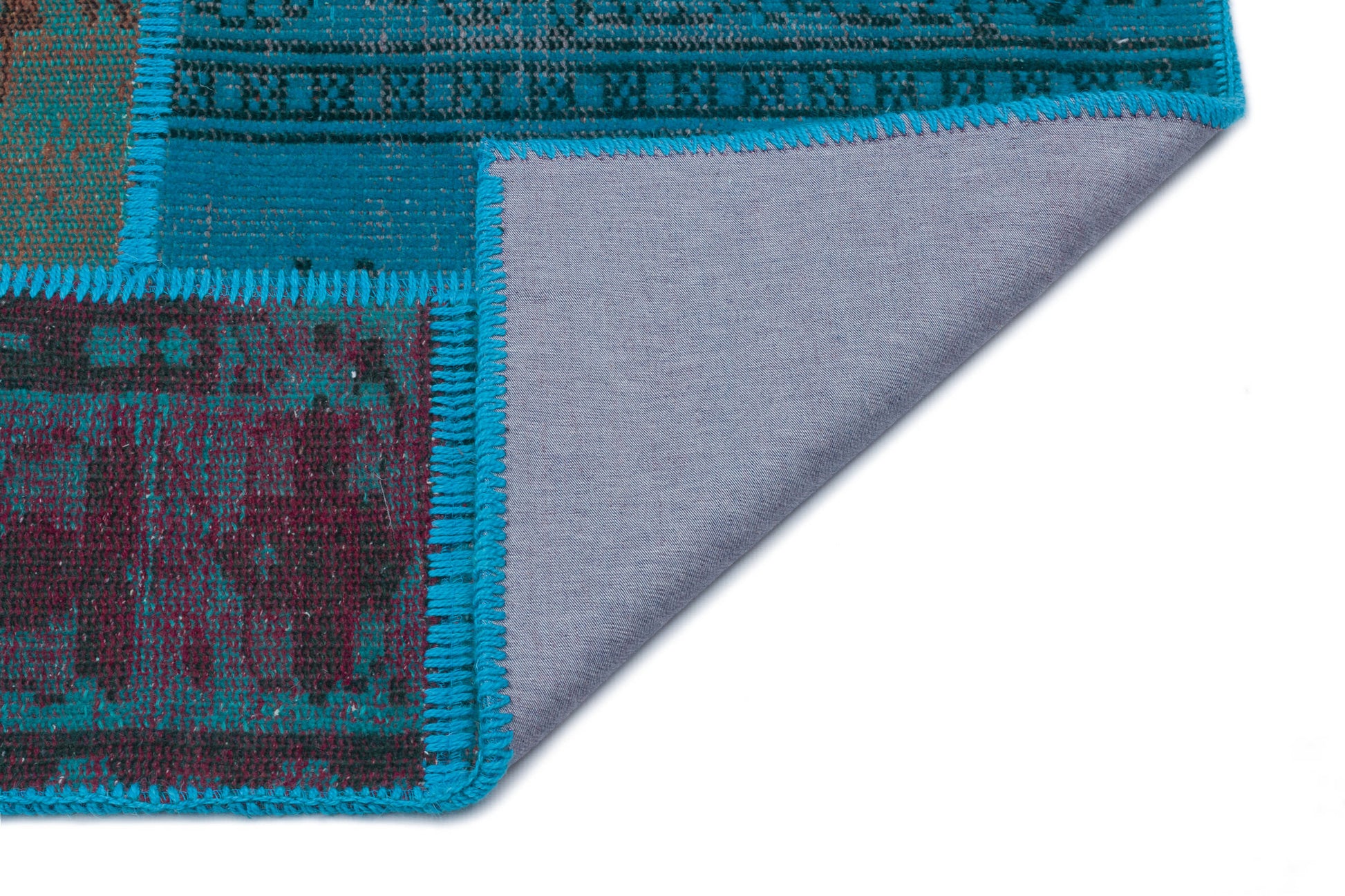 Iskece Turkuaz Eskitme Yün El Dokuma Halısı 120 x 180 Apex Unique