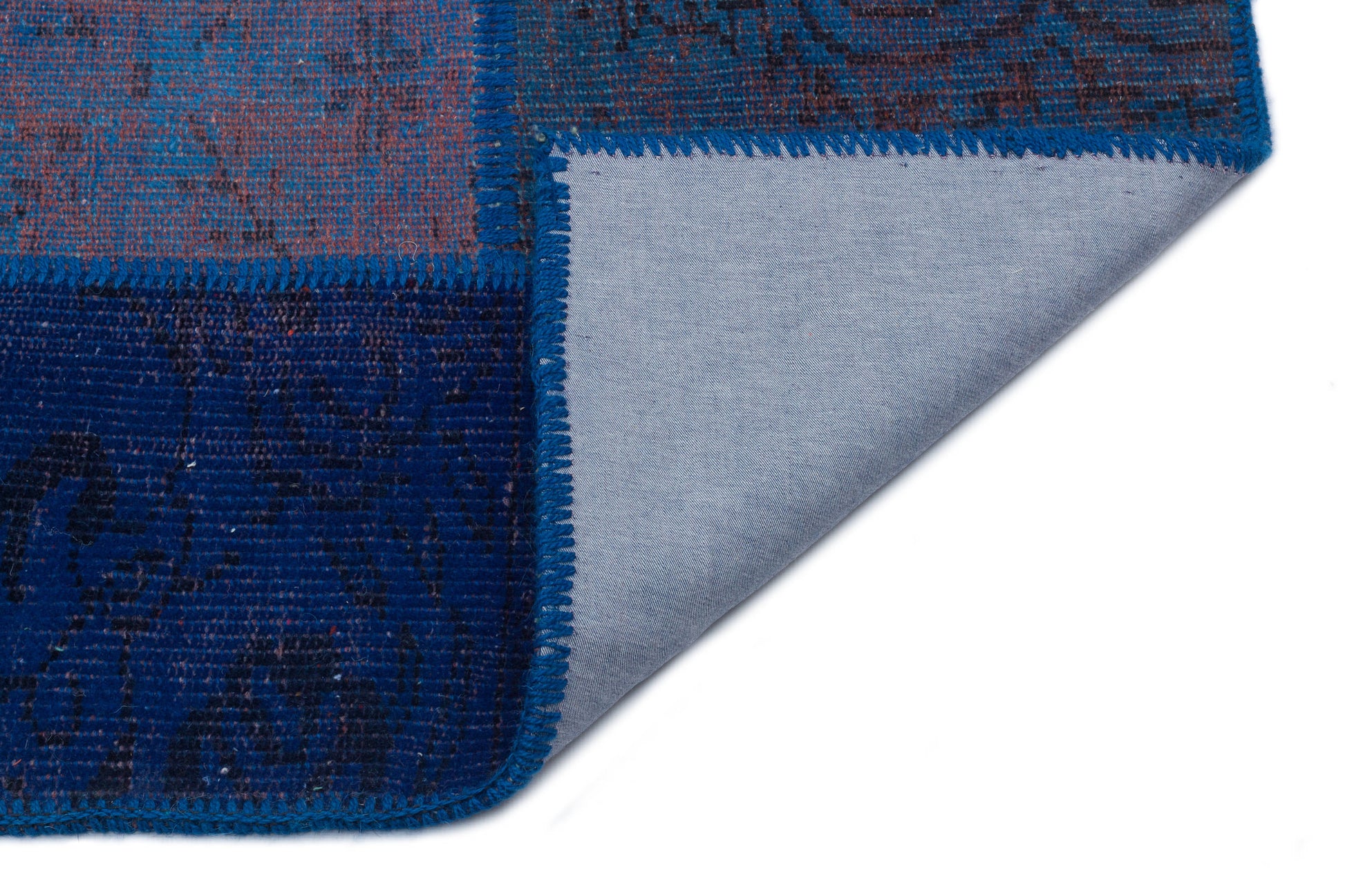 Iskece Mavi Eskitme Yün El Dokuma Halısı 120 x 178 Apex Unique