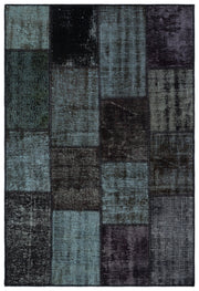 Iskece Siyah Eskitme Yün El Dokuma Halısı 120 x 180 Apex Unique