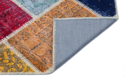 Iskece Bej Patchwork Yün El Dokuma Halısı 120 x 185 Apex Unique